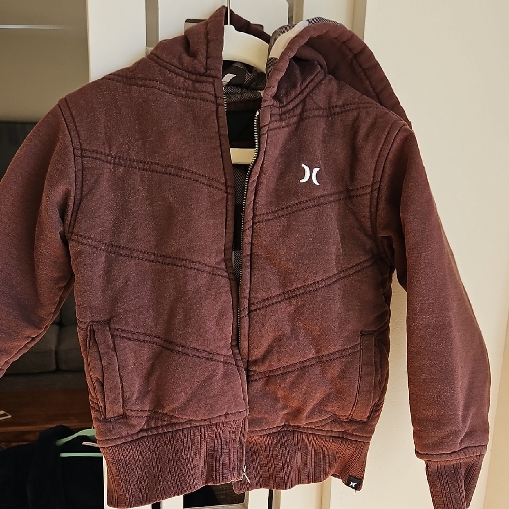 Hurley Kids Puffer Jacket in Rich Brown